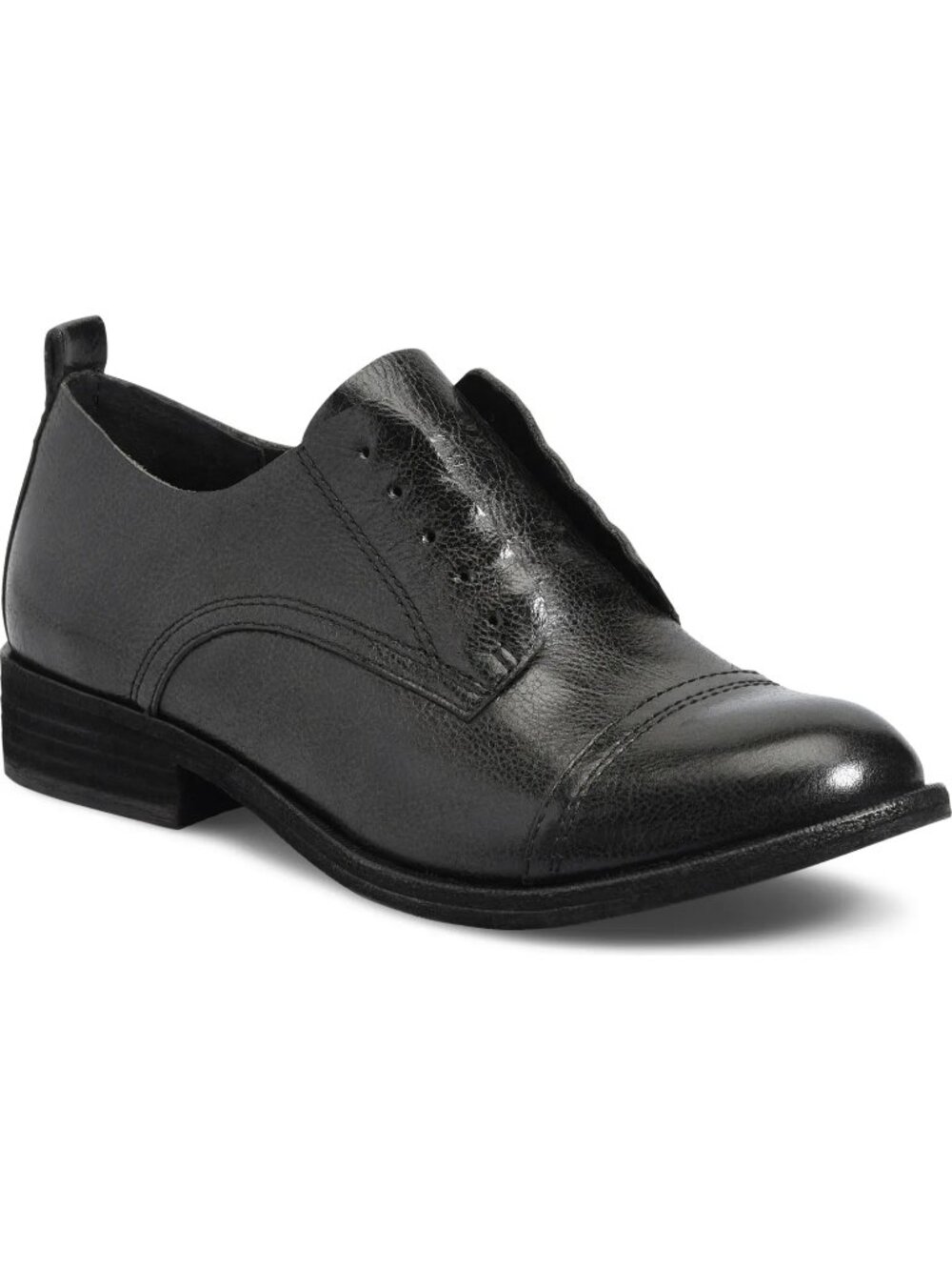 Kork-Ease Rori Women's Laceless Black Leather Oxford Flats SZ 8.5 NEW